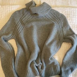 Baby blue 360 cashmere turtleneck sweater